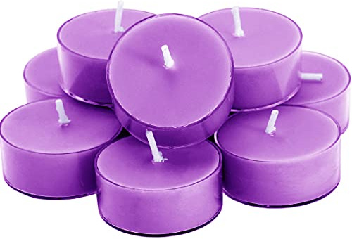 DEYBBY Velas perfumadas de cera de soja a granel, vela de aromaterapia de lavanda para aliviar el estrés, taza transparente de larga duración, para relajación, spa y baño, paquete de 12