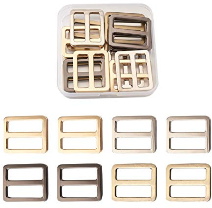Pandahall Metallschnallen, Gurtband, verstellbare Schnallenverschlüsse für Gurthalter, Lederwaren, Taschen, Gürteltaschen, 2,5 cm, 4 Farben, 16 Stück