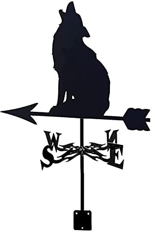 Metallo Lupo Segnavento Decorazione del Giardino Esterno Creativo Animale Banderuola Indicatore di Direzione del Vento per Giardino Esterno Paddock RoofGarden & Outdoors