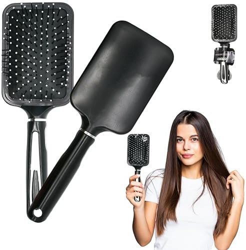 Paddle Hairbrush for Wet Hair, Paddle Cushion Hair Brush for Blow Drying, Travel Styling Brush for Wet or Dry Hair Detangling Smoothing Massaging Size-25cm