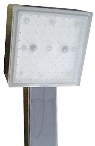 misppro Cabezal de ducha cuadrado LED con sensor de temperatura de tres colores, cabezal de ducha de mano ABS plateado