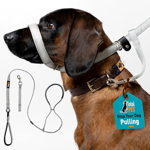 Total husdjursfigur med 8 hundkoppel platt med anti-trassel vridmekanism – anti-dragstopp av hundar som drar – glidleder reflekterande med vadderat nässtöd – 210 cm