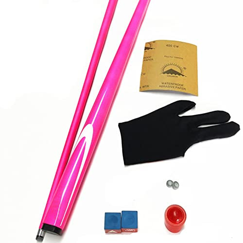 Pool Queue Set, 1/2 Gelenke Handgemachte Billard Queue Schläger 57 Zoll 19OZ Snooker Queues Kohlefaser Billard Ques Stöcke für Billard-Fans,Pink,9.5MM