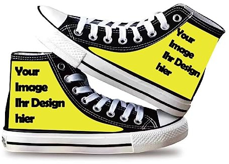 LOPERT Agregue sus propios zapatos personalizados de diseño de texto zapatillas..., Negro , 36 EU