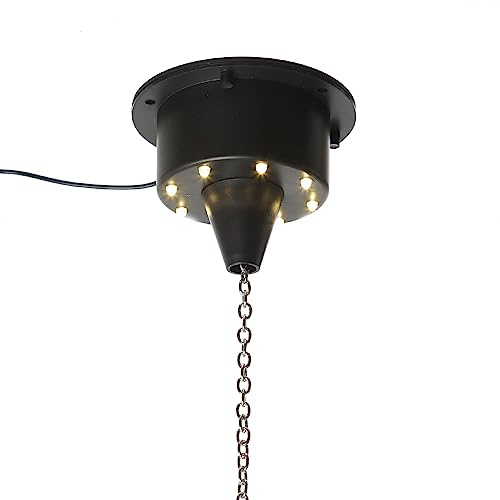 SATISFIRE Spiegelkugel Motor mit warmweißer LED Beleuchtung für Discokugel bis 20cm Mirrorball Motor MBM-203 Drehmotor 3U/min. (warmweiße LED)