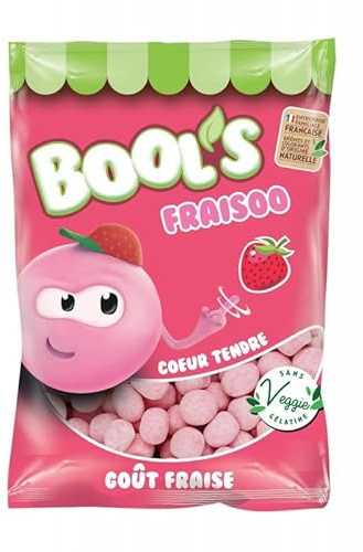 BOOL - Fraisoo 200G - Bonbons aux saveurs variées - Idéal pour les gourmands - Format pratique de 200G - Lot De 4