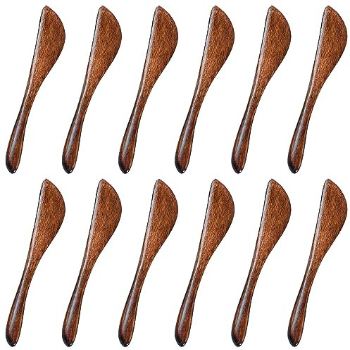 Rumyve Wooden Butter Spreader Knives - Versatile Kitchen Utensils for Breakfast, Jam, Cheese, and Sandwiches(12 Pcs)