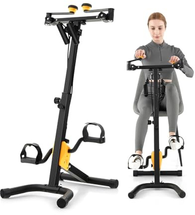 KOMFOTTEU Heimtrainer Fahrrad Multifunktional für Senioren, Pedaltrainer Arm- und Beintrainer, verstellbare Höhe & Widertandstufen, Bewegungstrainer Fitnessbike