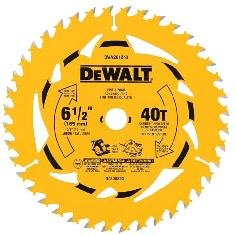 DEWALT 6-1/2 in. 40T Circular Saw Blade (DWA261240)