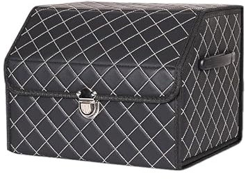 FSTTGG Auto Kofferraumtaschen für Mazda 3 BP 2019-2024, Autotasche Hohe Kapazität Kofferraum-Organizer Innenausstattung,B White-1 38 * 32 * 30