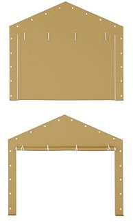 GarveeLife 2 Puertas con Cremallera para cochera portátil, Resistente al Viento, Resistente, para Garaje, Refugio, Lona Impermeable y con protección UV, Repuesto de 13 x 20 pies a 13 x 25 pies (Solo