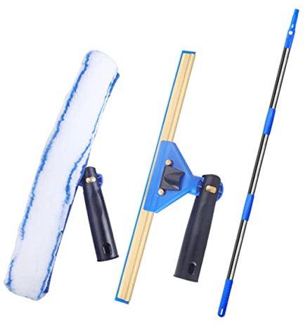 SHERCHPRY Limpiacristales Extensible con Mango Set Microfibra para Ventanas Espejos y Puertas De Ducha Herramienta De Limpieza Práctica y Ergonomía