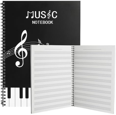 HETOETF Blank Sheet Music Notebook, Composition Manuscript Staff Notebook, 100 Pages Art Music Notebook, Piano Notebook Song Writing