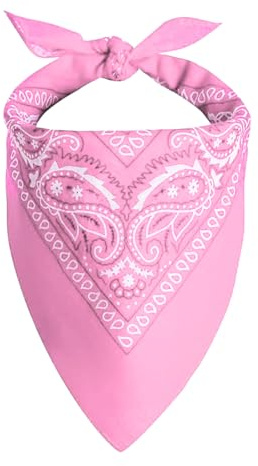 KEQAR 1 Bandana 100% Algodón Unisex para Mujer Hombre Niños Diseño Liso y/o Estampado Paisley (pink)