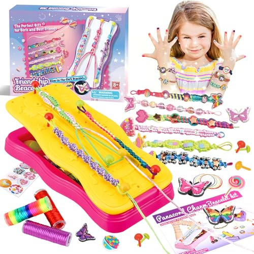 DIY Vänskap Armband Pysselset,Smyckestillverkningssats,DIY-Vänskapsarmband,Flickarmband Kit,Gör-Det-Själv-Kit för Flickor,Barngåva Leksak Armbandstillverkningssats för Flickor 6–12 år