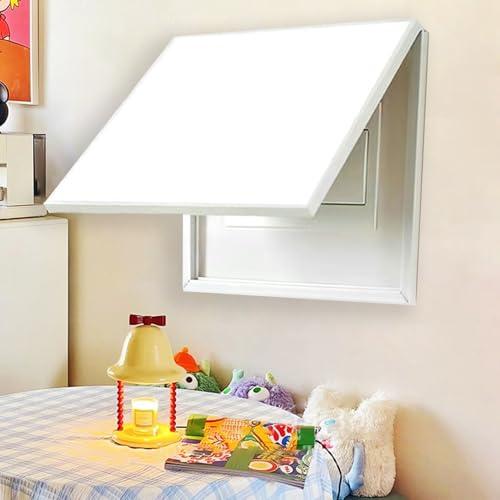 Cache Compteur Electrique Cache-panneau Mural Vierge pour Disjoncteur Électrique, Cache-panneau en Bois, Cache-boîte à Fusibles Moderne pour Maison/Bureau/Ferme(White,70cmx50cm(27 1/2x19 3/4))