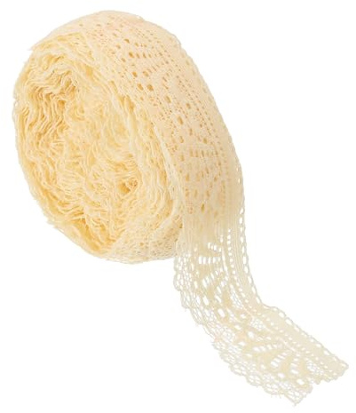 QUARKZMAN 10 Yards Spitzenbesatz 1.18 Inch Vintage Spitzenbänder Hellgelb | Für DIY Nähen Basteln Geschenkverpackung Dekoration Hochzeits Stirnbänder