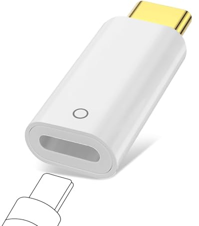 [MFi-Zertifiziert] USB-C zu Lighning Adapter für iPad 10, Kompatibel mit Apple Pencil 1.Generation, Lade- und Bluetooth-Pairing-Adapter, Vergoldeter USB-C-Stecker