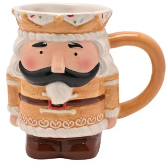 Widdop Santa & Friends Tasse de Noël en céramique avec motif pain d'épices et chocolat chaud – Cadeau fantaisie amusant pour boissons d'hiver et remplissage de chaussette