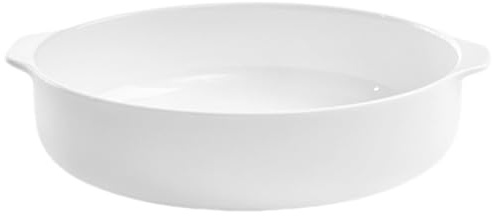 Ipetboom Teglia da Forno in Ceramica Bianca con Manici Laterali Piatto Profondo per Torte e Arrosti Resistente alle Alte Temperature Ciotola Multiuso per Cucina Quotidiana e