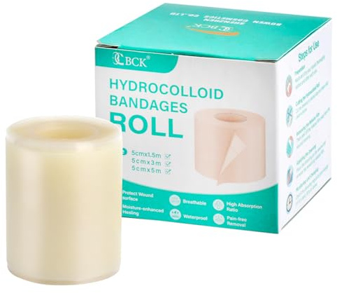 Hydrokolloid Pflaster Rolle 5cmx3m, Selbstklebender Hydrocolloid Roll