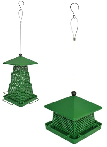 Squirrel Proof Bird Feeders - PP, Large Capacity Square Tray | Outdoor Weatherproof Hummingbird Feeder, Finch Feeding Station, Tit Feed Station, Ja