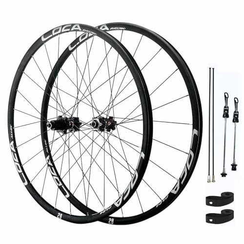 Landsvägscykel Wheelset 700C Skivbroms Fram Bakhjul, Aluminiumlegering Dubbellagersfälg, 9 * 100/10 * 135mm QR, MS Nav, För 12-växlad Kassett, 25-50C Däck(Black Silver)