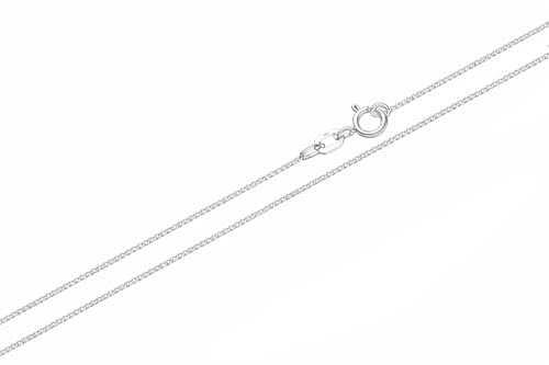 MYSTIC JEWELS – Grumet 925 sterling silver kedja | Barbado fint halsband | 6 mått (40–70 cm) | med presentpåse, 60 cm, Sterlingsilver, Ingen ädelsten