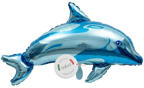 Balloa Palloncino XXL in pellicola Delfino Motivo Sottomarino, Palloncino a Elio Delfino Marino, Palloncino Blu Delfino per Compleanno Bambini, Decorazione Festa Oceano, Regalo di Compleanno
