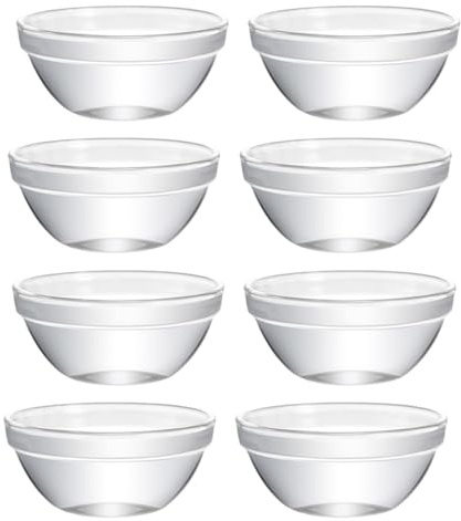 TOKIDNY Tazones de Postre de Vidrio para Pudín, Set de 8 Piezas Pequeñas, Recipientes Multiusos para Gelatina y Alimentos, Aptos para Uso Doméstico en Cocina y Comedor