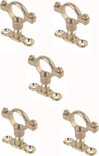 TC Brass Munsen Pipe Ring Clip 22mm & Backplate Male Brass- Pack of 5
