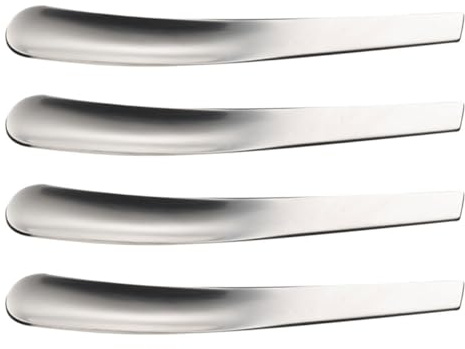 FENICAL 4pcs Stainless Steel Egg Spoons Set Compact and Smooth Design, Silver Kitchen Flatware for Soft Boiled Egg Breakfast and Everyday Dining