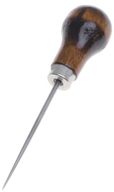 Lurrose Punteruolo in Legno e Acciaio Manico Marrone, Strumento per Espandere Fori e Rimuovere Detriti, per Lavori di Fai da Te e Decorazione