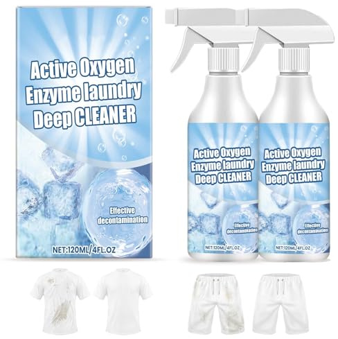 Quitamanchas para Ropa en Spray 120 ml, Removedor de Manchas Sin Lejía, Eliminador de Barro, Grasa y Suciedad, Limpieza Rápida para Prendas Blancas y de Color, Cuidado Suave de los Tejidos (2PC)
