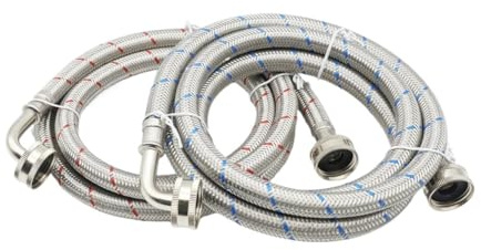 KING SMART 6 FT 90 Degree Elbow Washing Machine Hose; Premium SS Braided; Burst Proof For Hot And Cold Water Supply Lines; 81023(4 feet)