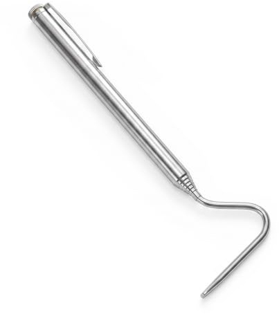 Mabor Snake Hook, 6-28 Inch Steel Extensible Retractable Grappling Hook | Pick-Up Handling Tool Pool Skimmer Basket Hooks