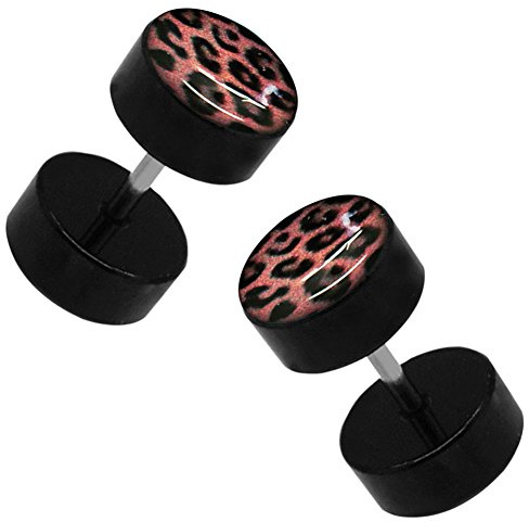 1 par 8 mm Soul-Cats®Fakeplugs flera olika motiv tryck Fakes Plugs örhängen fakepiercing