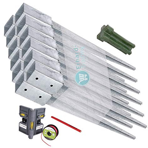 GAH-Alberts Einschlag-Bodenhülsen 12er-Set Einschlaghülse für Vierkantholz-Pfosten/Zaun 71 x 71 mm 750 mm