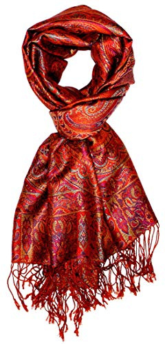 Lorenzo Cana Luxus Herrenschal Schal Schaltuch jacquard gewebt 100% Seide Paisley Muster Seidenschal Seidentuch Männerschal mehrfarbig 70 x 190 cm