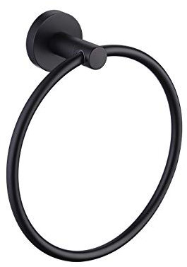 KES Anneau Porte-Serviettes Mural Porte Serviette Salle de Bain Noir Porte Serviette Acier Inoxydable SUS304 Porte Rorchon, A2180-BK