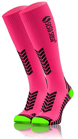 sesto senso Chaussettes de Contention Femme Homme Bas de Compression pour Le Sport Course 35-38 Rose