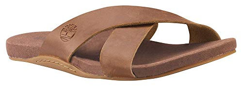 Timberland Herren Seaton Bay Cross Strap Slide Sandalen, Braun Rust Leather, 44 EU