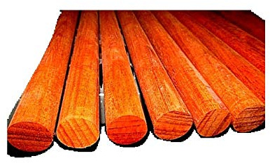 (New) Twelve (12) Round Dowel KILN Dried Exotic PADAUK Wood 12 Long 15/16 Lumber (uses Include Furniture, cabinets, Windows and Door Frames, Millwork, and molding)