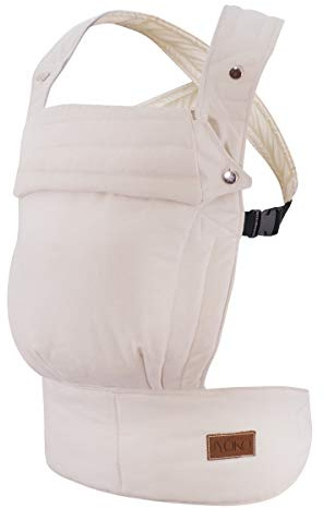 JYOKO Ergonomischer Babytragerucksack, Babytrage, Fleckenabweisend und Atmungsaktiv, aus 100% Allergikerfreundlicher Baumwolle (Babytrage, Basic Sand)