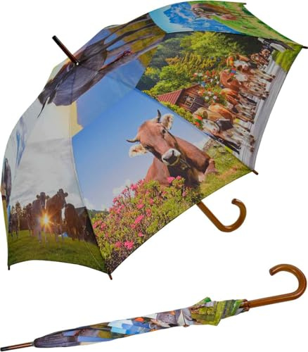 happy rain Damen Stockschirm Alpenkuh