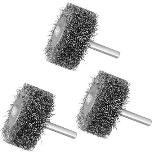 SI FANG 2 inch Wire Brush Wheel for Drill Die Grinder, Thickened Width 1/4 Stem Heavy Duty Rotary Wire Brush Drill Attachment Kit for Removal Paint Rust & Corrosion, Stripping 20000RPM