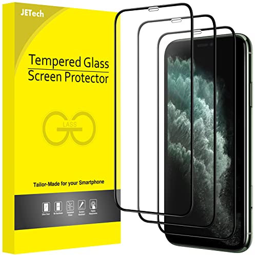 JETech Schutzfolie für iPhone 11 Pro Max/iPhone XS Max 6,5 Zoll, Schwarzer Rand, 9H Gehärtetes Glas Displayschutz Hat Keinen Einfluss auf die Hülle, Panzer HD Klar, 3 Stück