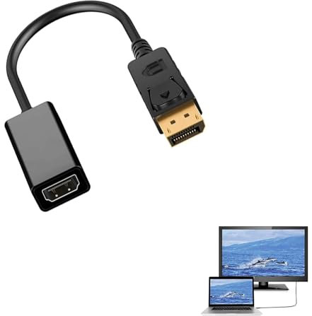Adattatore Da Displayport a HDMI,Cavo DP Maschio Su HDMI Femmina,Adattatore Displayport HDMI DP Maschio a HDMI Femmina,Convertitore Da Maschio a HDMI Femmina Displayport (DP) Placcato in Oro,1080P