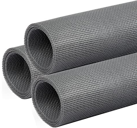 fowong 2025 Katzenschutzmaterial NEU Fenster Fliegengitter-10xReißfest, Ersatz Fliegengitter für Türen, DIY Insektenschutz Zuschneidbar und Stabil Fliegennetz für Balkontür, 3 Stück x122x122cm Grau