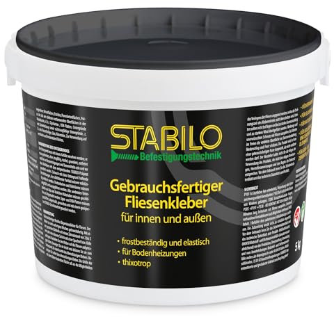 Gebrauchsfertiger Fliesenkleber 5kg | Fertigkleber | Dispersionskleber | Universalkleber | Kleber für innen und außen